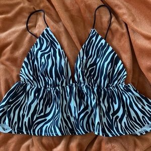Cider Zebra Print Crop Top